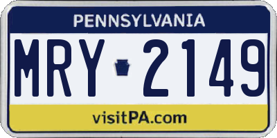 PA license plate MRY2149