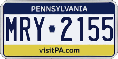 PA license plate MRY2155