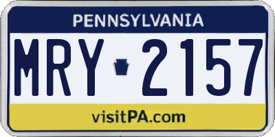 PA license plate MRY2157