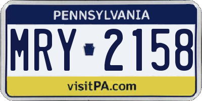 PA license plate MRY2158