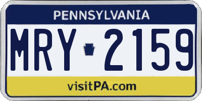 PA license plate MRY2159