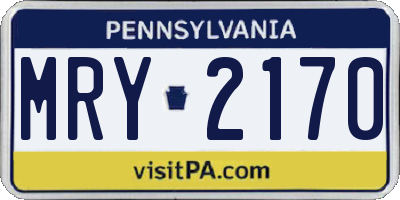 PA license plate MRY2170