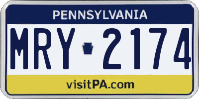 PA license plate MRY2174
