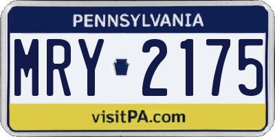 PA license plate MRY2175
