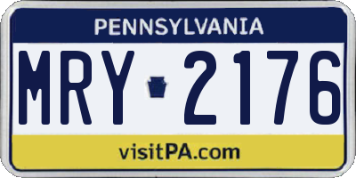 PA license plate MRY2176