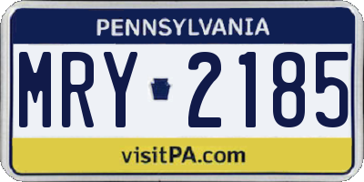 PA license plate MRY2185