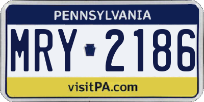 PA license plate MRY2186