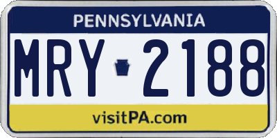 PA license plate MRY2188