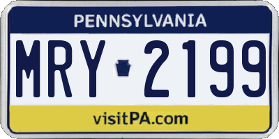 PA license plate MRY2199