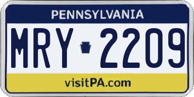 PA license plate MRY2209