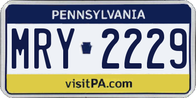 PA license plate MRY2229