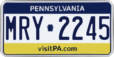 PA license plate MRY2245