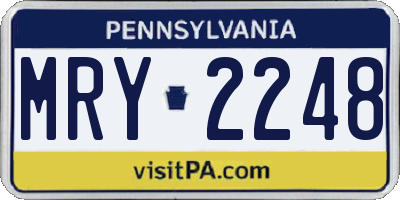 PA license plate MRY2248