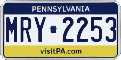 PA license plate MRY2253