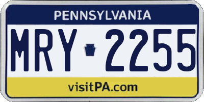PA license plate MRY2255