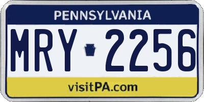 PA license plate MRY2256