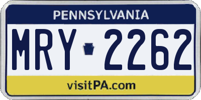 PA license plate MRY2262