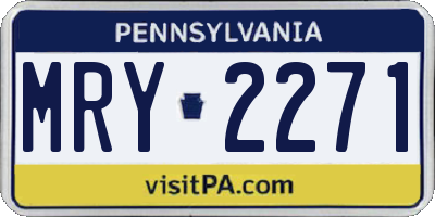 PA license plate MRY2271