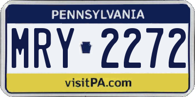 PA license plate MRY2272
