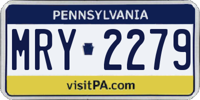 PA license plate MRY2279