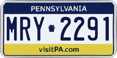 PA license plate MRY2291