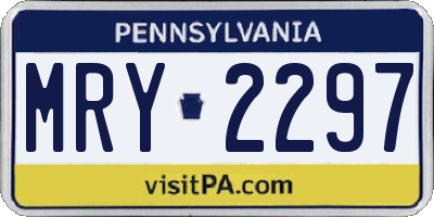 PA license plate MRY2297