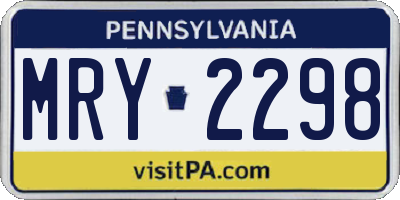 PA license plate MRY2298