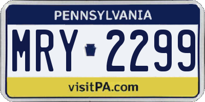 PA license plate MRY2299