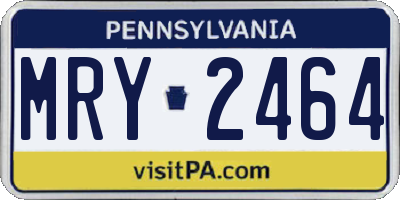 PA license plate MRY2464