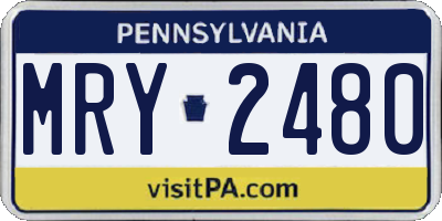 PA license plate MRY2480