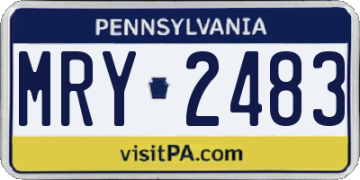 PA license plate MRY2483