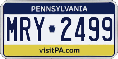 PA license plate MRY2499