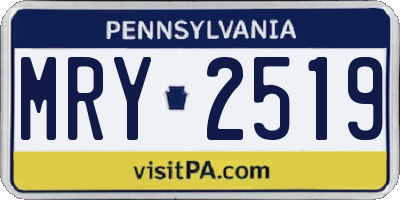 PA license plate MRY2519