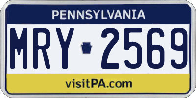 PA license plate MRY2569