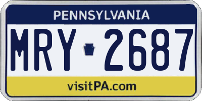 PA license plate MRY2687