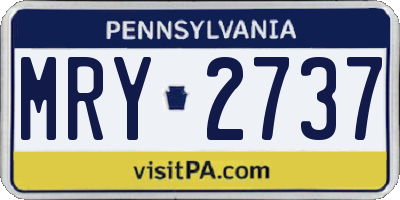 PA license plate MRY2737