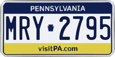 PA license plate MRY2795