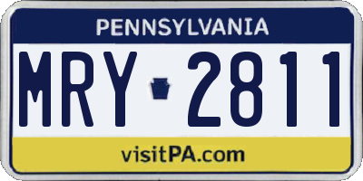 PA license plate MRY2811