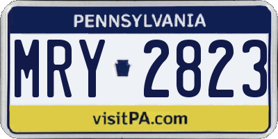PA license plate MRY2823