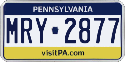 PA license plate MRY2877