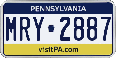 PA license plate MRY2887