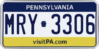 PA license plate MRY3306