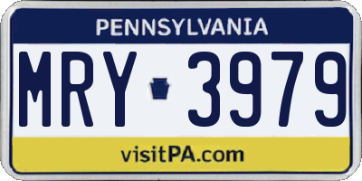 PA license plate MRY3979