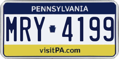 PA license plate MRY4199
