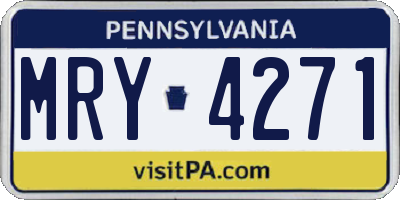 PA license plate MRY4271