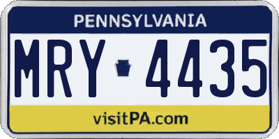 PA license plate MRY4435