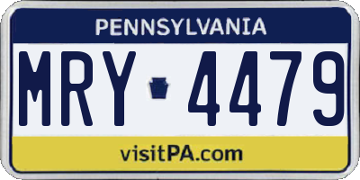 PA license plate MRY4479