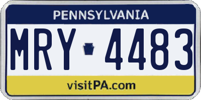 PA license plate MRY4483