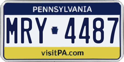 PA license plate MRY4487