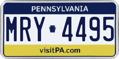 PA license plate MRY4495